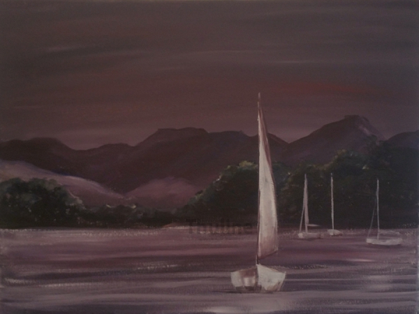 10. Lakes scapes in acrylic art workshop